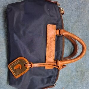 Dooney & Bourke Navy and Brown Shoulder Bag